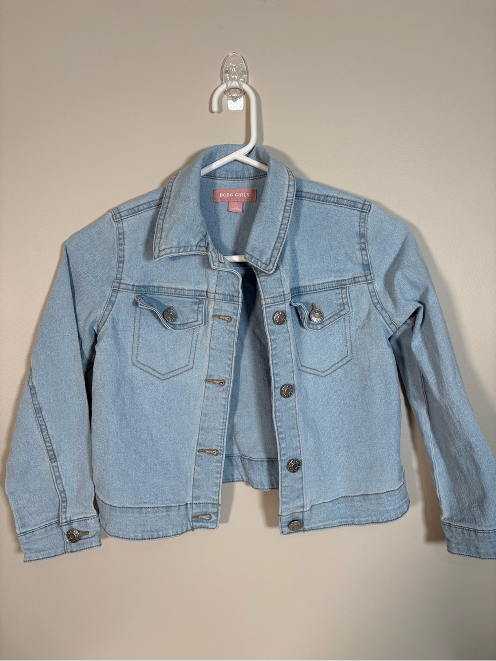 BCBGirls Light Wash Denim Jacket in Pale Blue